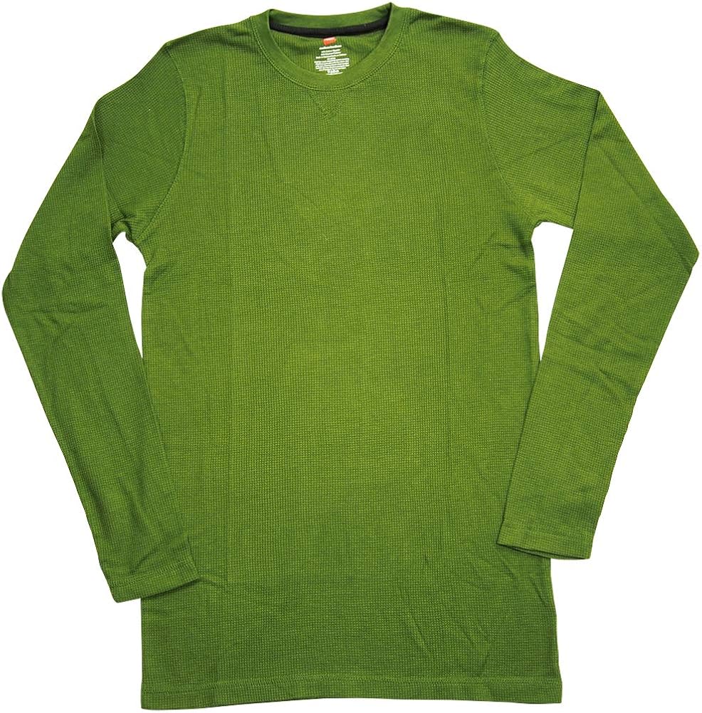 hanes - 男士终极华夫格圆领睡裙,橄榄色 41214-xl 码